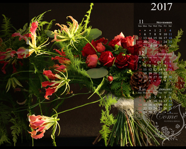 プレゼント情報 壁紙カレンダー ２０１７年１２月 花 無料 冬 フラワーギフト通販の花屋 フラワーショップ花夢