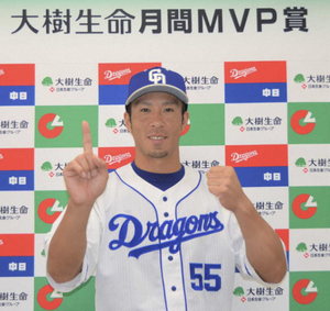 福田永将選手 9月度月間MVP受賞 福田永将選手 9月度月間MVP受賞