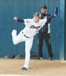 若松、OP戦の開幕投手 若松、OP戦の開幕投手