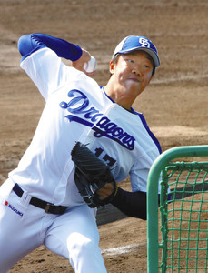 柳、右肘故障後初のフリー打撃登板 柳、右肘故障後初のフリー打撃登板