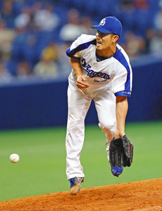 祖父江、プロ初勝利 祖父江、プロ初勝利