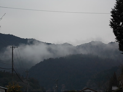 朝もや。