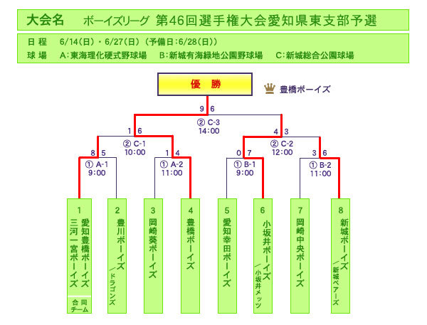 第46回選手権大会愛知県東支部予選（小学部）の結果