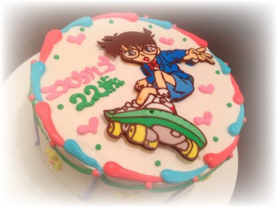豊橋でカラフルなキャラクターケーキとパンケーキが楽しめるお店 ブランティーグル デザインケーキ 名探偵コナン