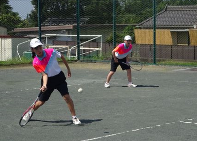 千郷中学校 女子ソフトテニス部引退式 引退試合