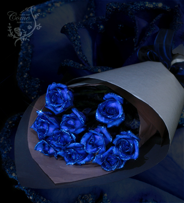 ミルクの業務日報 フラワーショップ花夢 青いバラの花束 煌薔薇