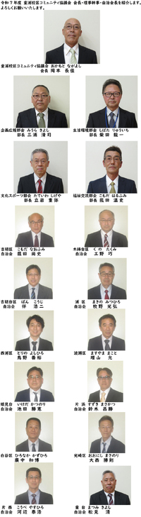 令和7年度童浦校区コミュニティ協議会会長、理事幹事、自治会長を紹介します！
