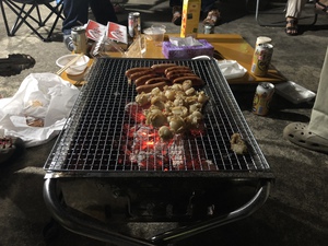 夕暮れの流し素麺
