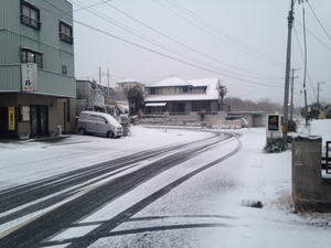 今季初の雪化粧