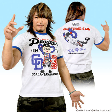 中日ドラゴンズドアラ×新日本プロレス棚橋弘至コラボTシャツデザイン01