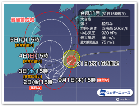 台風0831。