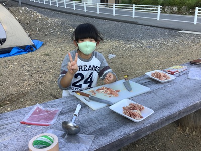 夕食準備中