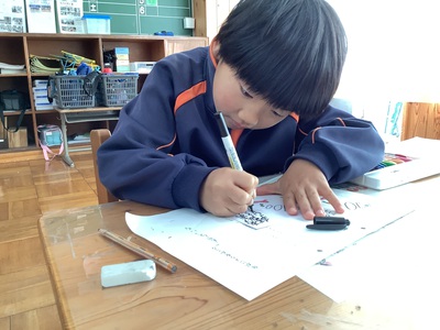 年賀状をかきました
