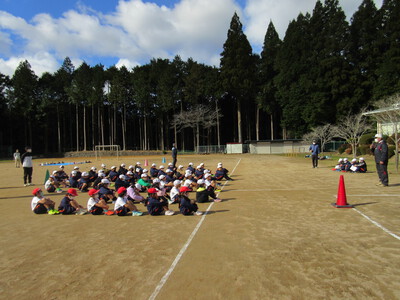 好天に恵まれて持久走大会