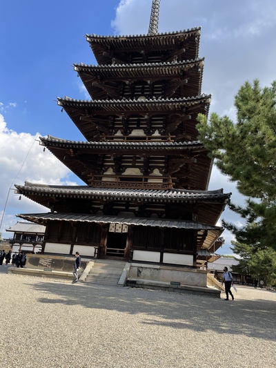 法隆寺出発