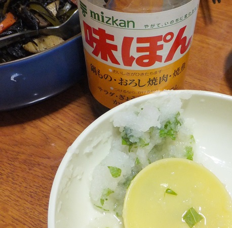 揚げ茄子をおろしポン酢で。。