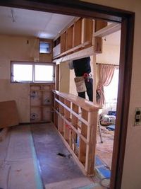 システムキッチンの下地工事