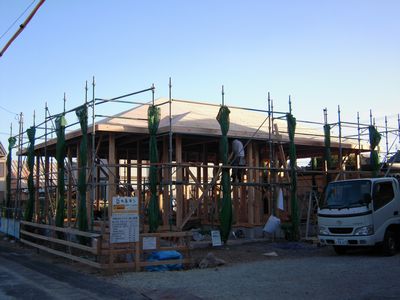 上棟後　屋根下地工事