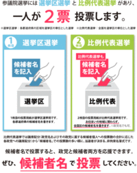 参院選挙のつづき、比例代表。