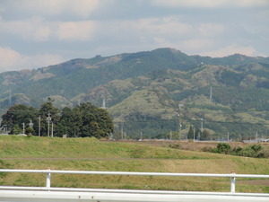 豊川中流山里の桜と若葉