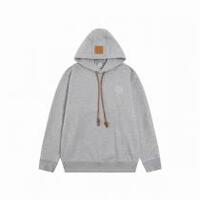 LOEWE パーカー 小ロゴ レザーラベル ブラウン引きひも 上質素材 ロエベ