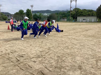 全員リレーの練習