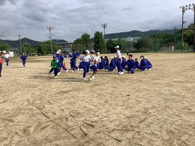全員リレーの練習